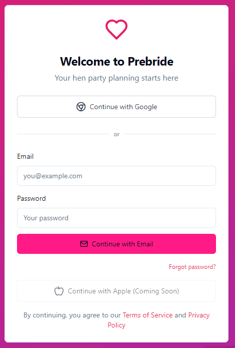 PreBride App